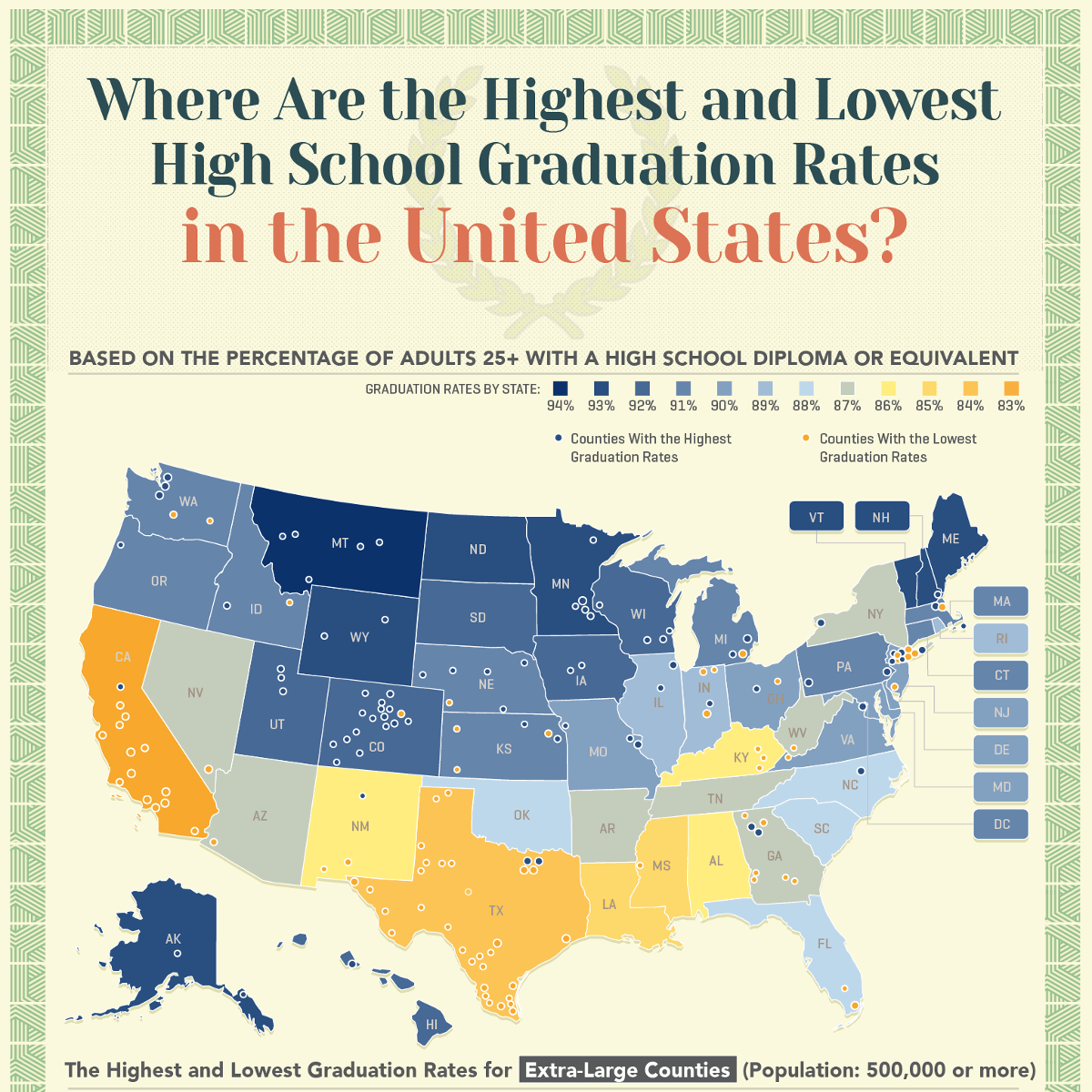 Where Are The Highest Lowest Graduation Rates In The U S U S 